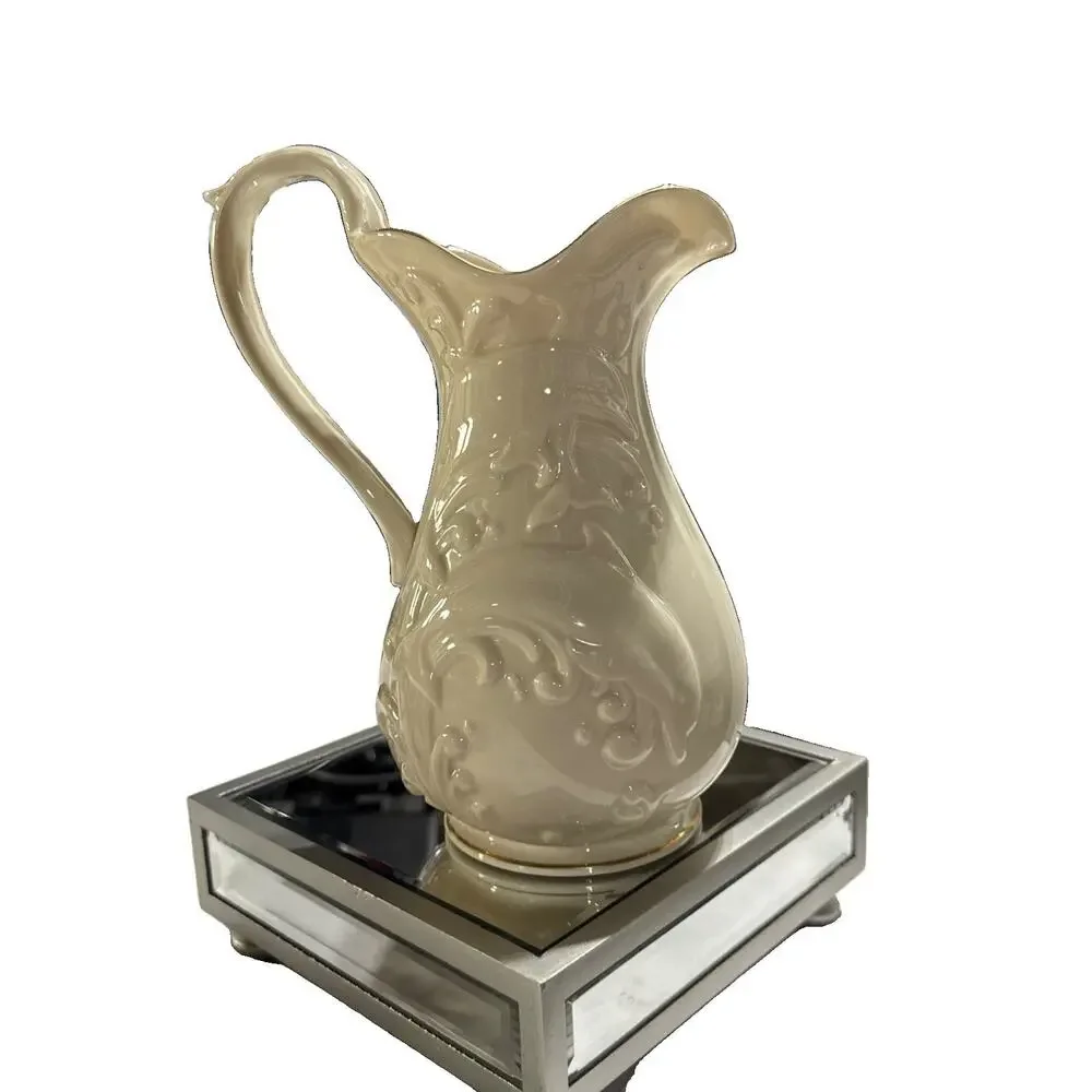 VTG 1994 Lenox The Waveswept Pitcher With Dolphins In Ocean Ivory Gold Trim USA